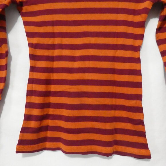 DELIA'S | xs - extra small | Striped Orange and Burgundy Long Sleeve Shirt - Picture 13 of 15